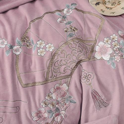 宝宝绒中式刺绣秋冬保暖四件套 御寒保暖被套床单4件套-思境中 商品图8