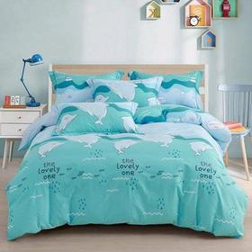 柔软面料全棉四件套 40支纱活性印染不掉色被套床单4件套 My Side-海豚之恋
