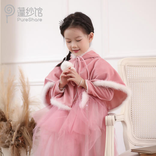 【非质量问题不退换】pureshare 公主裙女童超仙冬季礼服裙2021新款秋加绒蜜桃美人鱼连衣裙 商品图2