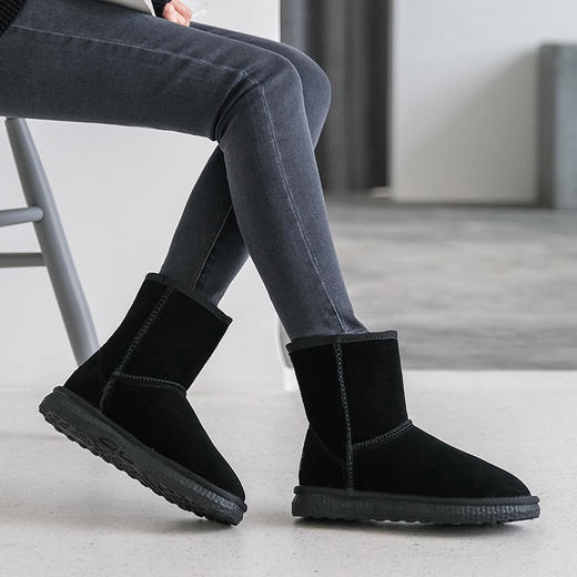 ZHR保暖雪地靴女厚底面包鞋中筒靴棉鞋 商品图2