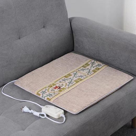 【限时足浴包30小包】新款电加热艾绒坐垫  家用办公两用亚麻发热坐垫 商品图3