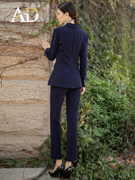 AD高端西装套装女秋冬西服职业装韩版时尚藏青色商务正装 商品图4