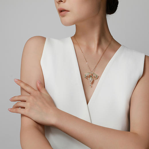 【至臻】 JULEE JULEE茱俪珠宝 18K黄金祖母绿白蓝宝吊坠/胸针多用 商品图3