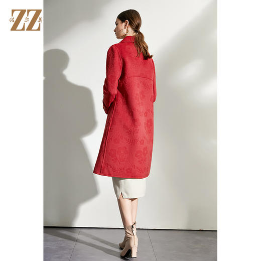 佐尔美2021冬季新款 100%绵羊毛经典时尚双面呢中褛外套女E04SM04 商品图4
