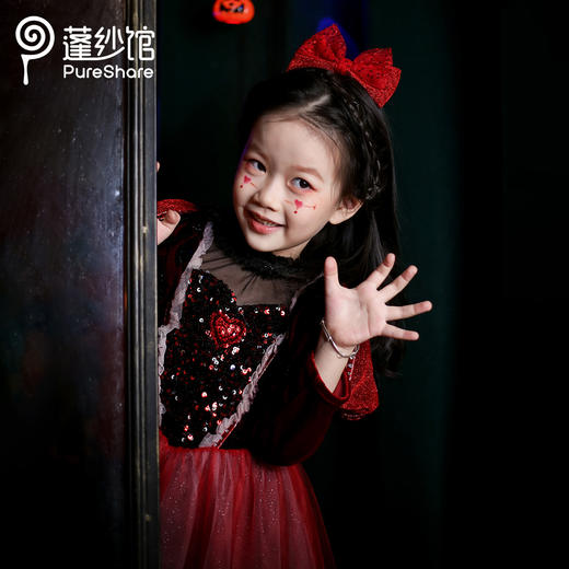 非质量问题不退换哦~PureShare女童公主裙秋款连衣裙新款时髦加厚丝绒冬款洋气礼服裙-桃心公主 商品图0
