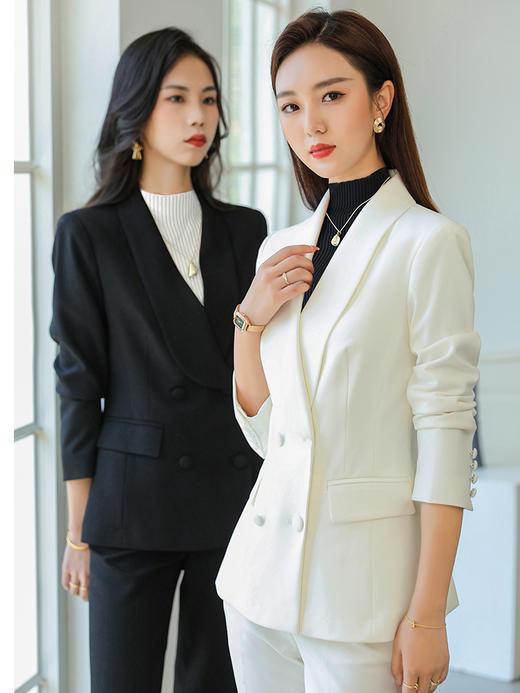 高端职业装女套装主持人上班正装总裁商务工装气质时尚西装工作服 商品图0