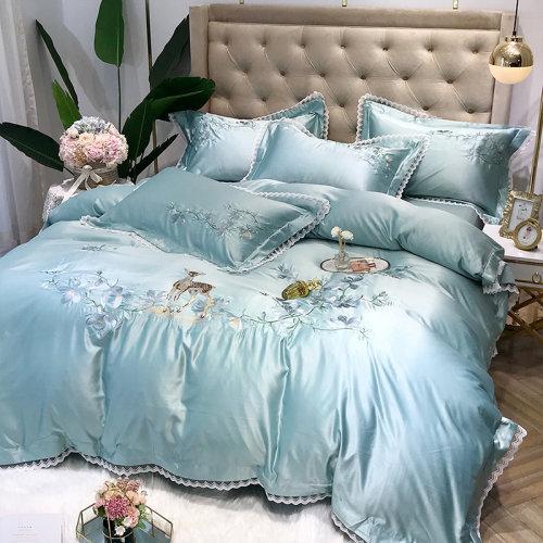 My Side 2020春夏新品60支纱刺绣工艺四件套 仿真丝面料床上用品4件套-童话森林 商品图3