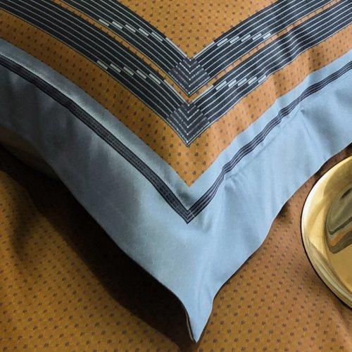 春季新品 100支纱数码印花全棉四件套 被套床单1.5\1.8米床4件套-紫御澜庭(桔) 商品图2