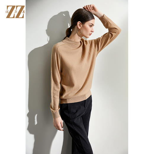 佐尔美2021年冬季新款 100绵羊毛舒适打底衫羊毛衫女E04MS03 商品图1