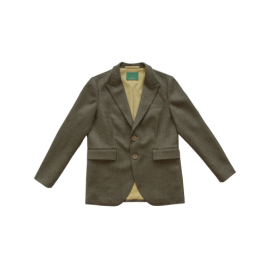 BanL/BLV480A/雨花石黄绿杂花格纹精纺羊毛西装