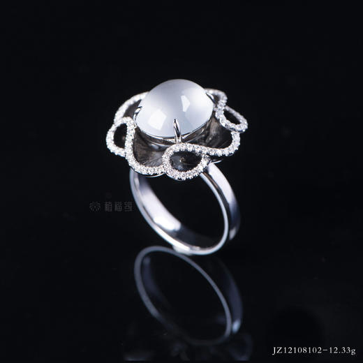【花盼】白翡蛋面戒指JZ12108102 商品图8