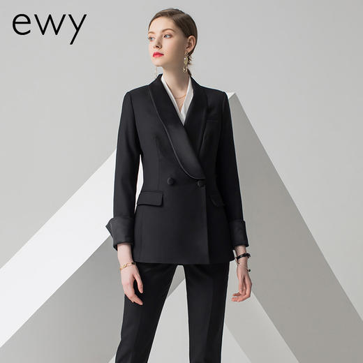 EWY黑色西装套装女工作服气质职业高端西服套裤正装女前台售楼部 商品图1