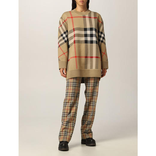 BURBERRY 博柏利 经典大格子 格纹功能性羊毛提花女士针织衫 格子 8039152 A7026 商品图1