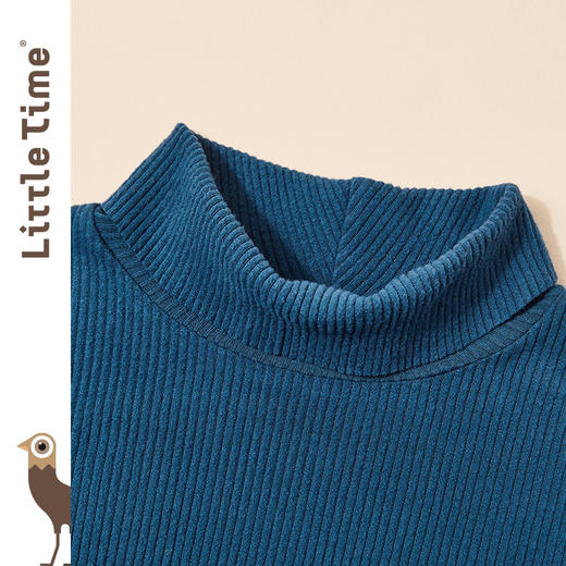 littletime女童打底衫秋冬款半高领百搭2021新款儿童加厚保暖T恤 商品图6