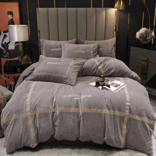 刺绣工艺宝宝绒秋冬保暖四件套 被套床单1.5/1.8米床-可可西里 商品图11