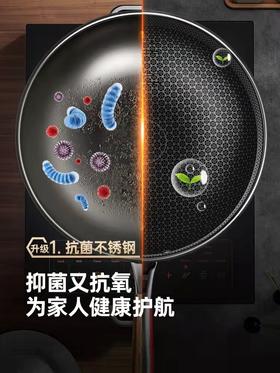 康巴赫蜂焕新五代抗菌窝防粘锅炒锅