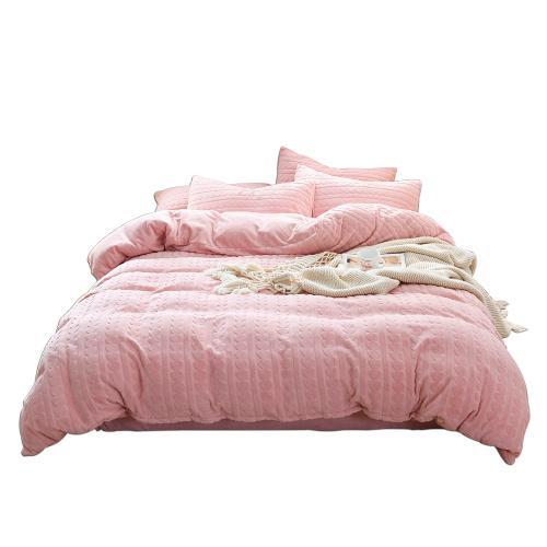 MY SIDE 秋冬新品 加厚保暖牛奶绒 被套床单床上用品 牛奶绒立体剪花四件套-美丽心晴 商品图6