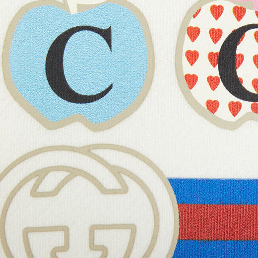 GUCCI/古驰 21年秋冬新款 女士白色心苹果图案棉质卫衣617964XJDOK9095 商品图3