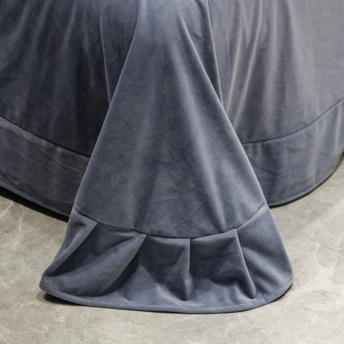 刺绣工艺宝宝绒秋冬保暖四件套 被套床单1.5/1.8米床-可可西里 商品图2