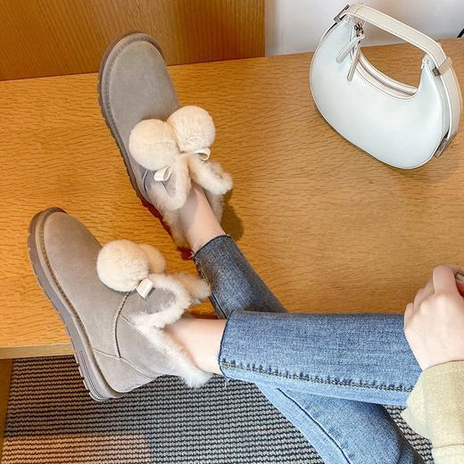 ZHR雪地靴女洋气短靴加厚平底靴子加绒棉鞋保暖女靴 商品图7