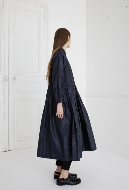 ECOLE DE CURIOSITES 抛光亚麻立领连衣裙 商品图10