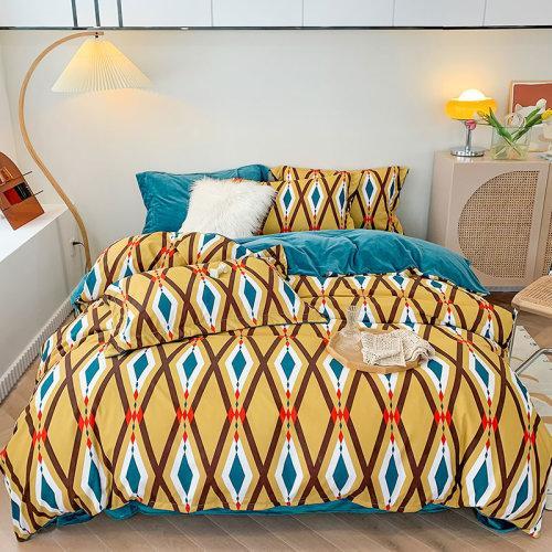 AB版贡绵宝宝绒保暖四件套 A面贡绵磨毛面料 B面保暖宝宝绒4件套 商品图3