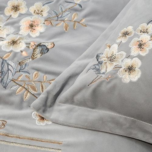 宝宝绒中式刺绣秋冬保暖四件套 被套床单4件套-闻落花 商品图7