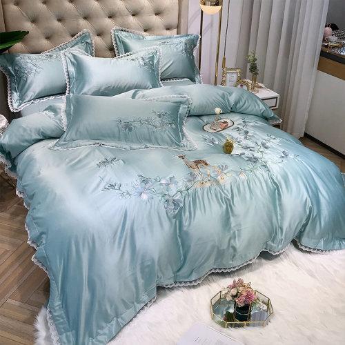 My Side 2020春夏新品60支纱刺绣工艺四件套 仿真丝面料床上用品4件套-童话森林 商品图1