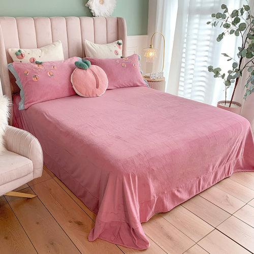 立体毛巾绣牛奶绒秋冬保暖四件套/三件套 御寒被套床单-桃之幺幺 商品图13