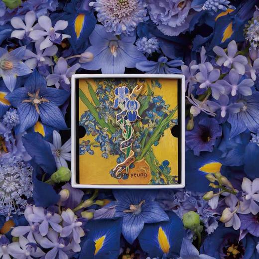 梵高的鸢尾花女男金属胸针设计师原创情侣礼物徽章别针首饰创意 商品图0