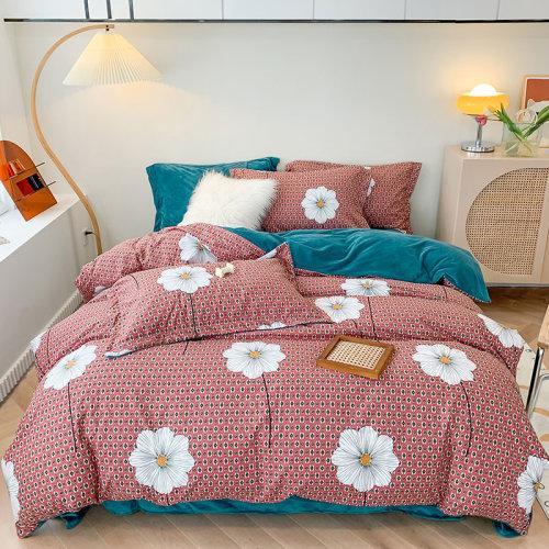 AB版贡绵宝宝绒保暖四件套 A面贡绵磨毛面料 B面保暖宝宝绒4件套 商品图9