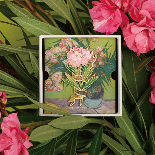 梵高的夹竹桃金属胸针女男设计师原创情侣闺蜜礼物徽章别针创意 商品图3