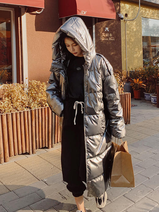 【亮面设计 气质寒冬】长款免洗羽绒服 商品图3