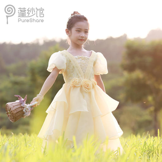 pureshare 贝儿公主裙女童超仙秋冬连衣裙2021新款高定礼服贝贝公主 商品图3