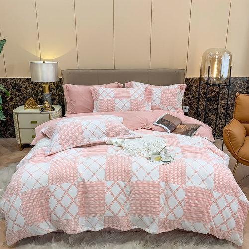 秋冬印花牛奶绒保暖四件套 加厚防静电工艺处理 保暖绒被套床单 商品图12