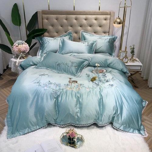 My Side 2020春夏新品60支纱刺绣工艺四件套 仿真丝面料床上用品4件套-童话森林 商品图0