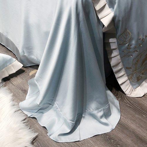 80支天丝四件套刺绣工艺 绣花被套床单 夏季凉爽床上用品4件套-小资玫瑰 商品图2