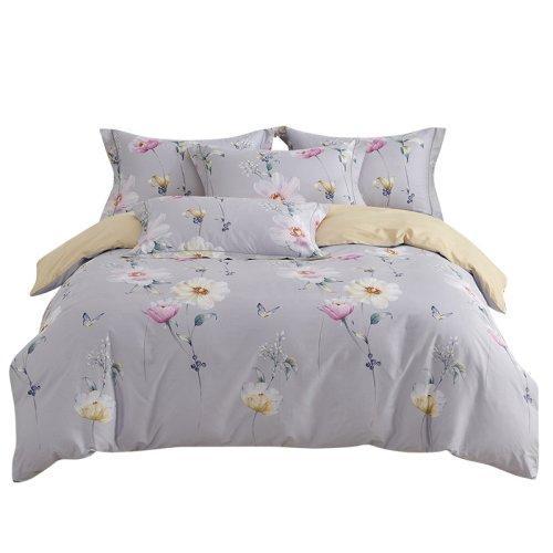 春夏新品40支纱柔软全棉四件套 清新风被套床单4件套1.5\1.8米床-花舞佳人 商品图9