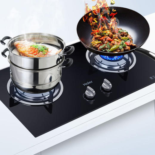 海尔燃气灶煤气灶双灶家用4.2KW宽频大火力智能熄火JZT-Q235(12T) 商品图3