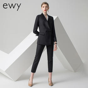 EWY黑色西装套装女工作服气质职业高端西服套裤正装女前台售楼部