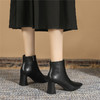 ZHR短靴女2021新款尖头切尔西靴粗跟百搭靴子加绒女靴气质高跟靴 商品缩略图9