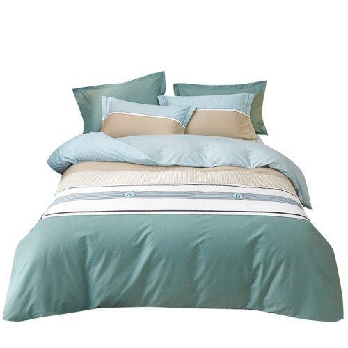 春夏新品条纹系列全棉四件套 活性印染不掉色被套床单4件套-绽放青春 商品图4