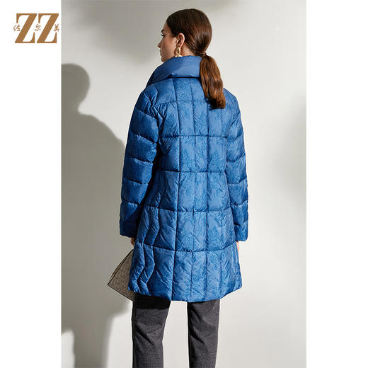 佐尔美2021冬季新品 经典印花羽绒服外套女E04YY26 商品图4