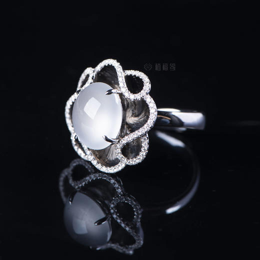 【花盼】白翡蛋面戒指JZ12108102 商品图4