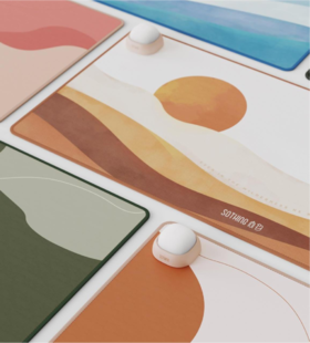 向物手绘插画电发热暖桌垫办公桌超大加热鼠标垫创意拍拍灯式开关