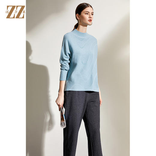佐尔美2021冬季新款 100%绵羊毛舒适打底衫羊毛衫女E04MS04 商品图2