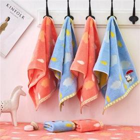 色织半无捻云朵绣花毛浴方巾三件套 全棉浴巾 柔软亲肤吸水性好