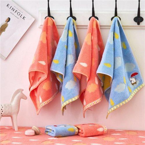 色织半无捻云朵绣花毛浴方巾三件套 全棉浴巾 柔软亲肤吸水性好 商品图0