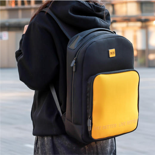 美团黄系列双肩背包-黑色 商品图2