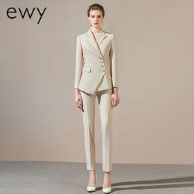 EWY职业装高端西装套装女名媛不规则气质干练韩版西服修身显瘦ol